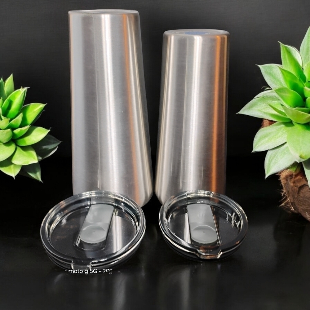 NEW (2) Slim Stainless Steel Tumblers. Double Walled Vacuum Insulated 32 & 22 OZ - Picture 4 of 10